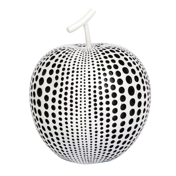 Black & White Spotty Apple Ornament