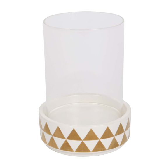 Gold Pyramid Design Candle Holder