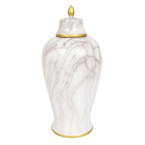 Distressed Faux Marble Vase - Large