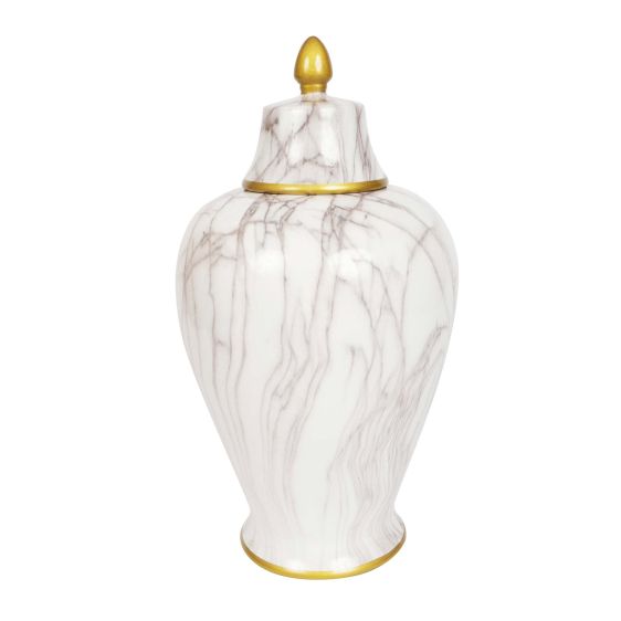Distressed Faux Marble Vase - Medium