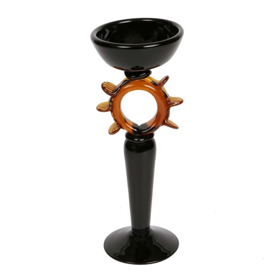 Orange Spiky Ring , Handmade Glass Candle Holder