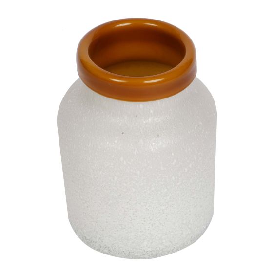 Classic Glass Vase - Orange White