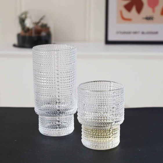 Embossed Dotted Highball Glasses