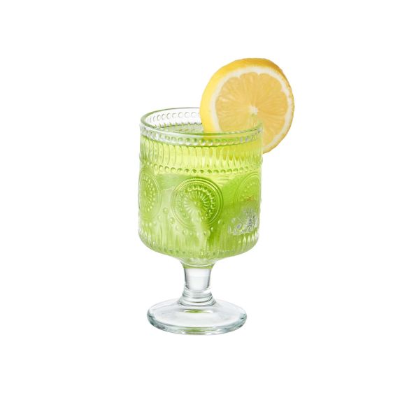Embossed Stem Glass Cup