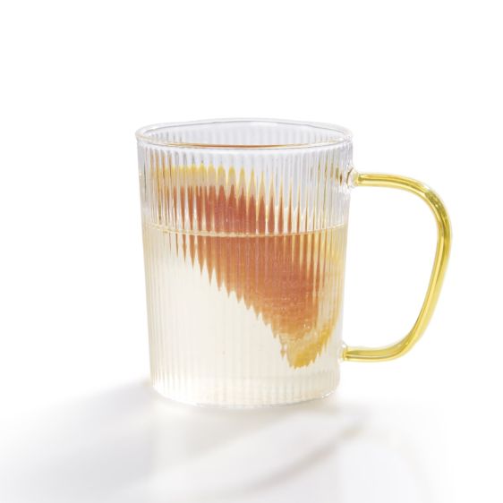 Striped Glass Cup with Handle - 400ml