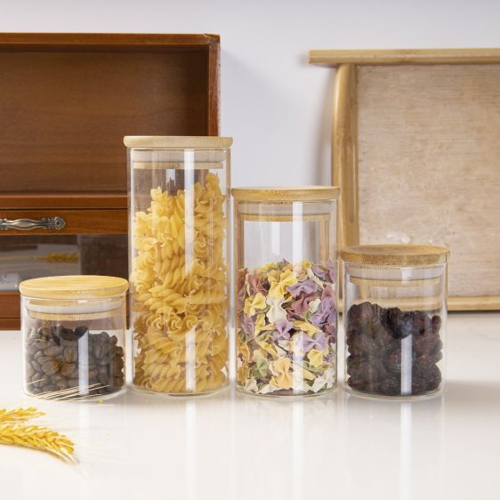 KKC Glass Storage Jars with Airtight Lids,Jar Canister with Wooden Lid –  kkcger