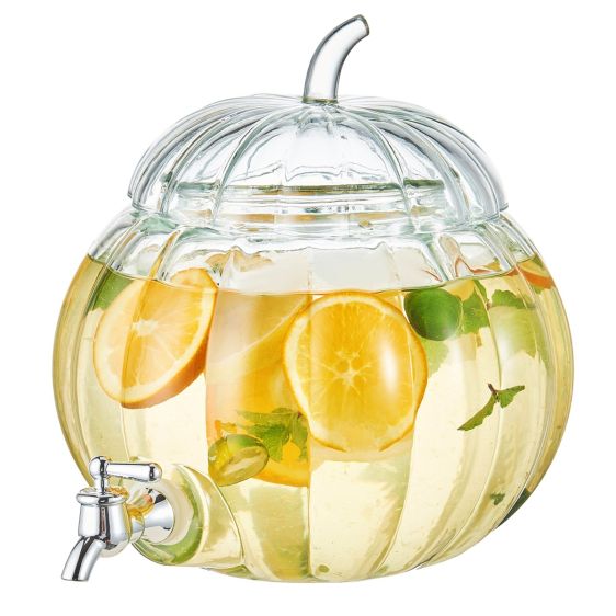 Pumpkin Glass Drink Dispenser with Tap, 6L