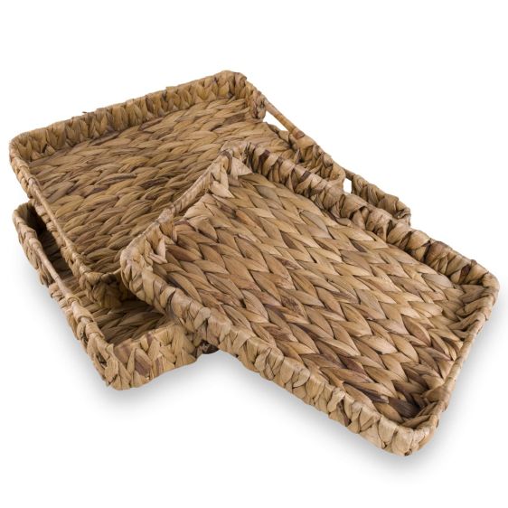 Rectangle Water Hyacinth Woven Tray 