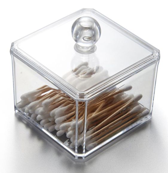 COSMETIC ORGANISER BOX COTTON HOLDER, 10 X 9.5CM