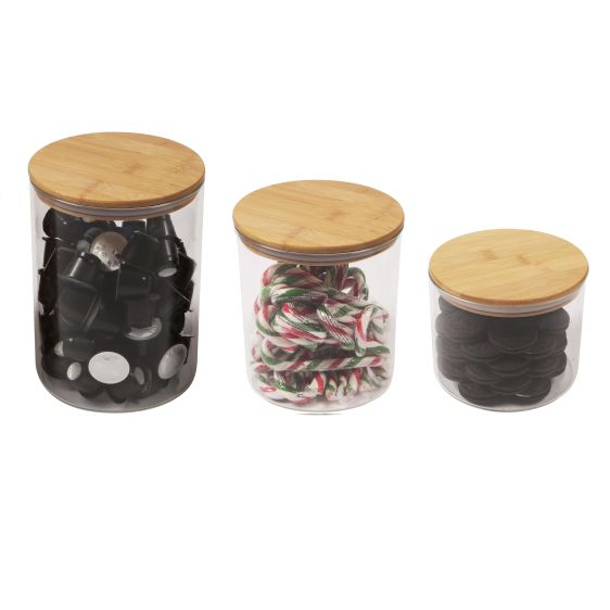Wide Mouth Glass Jar with Bamboo Lid