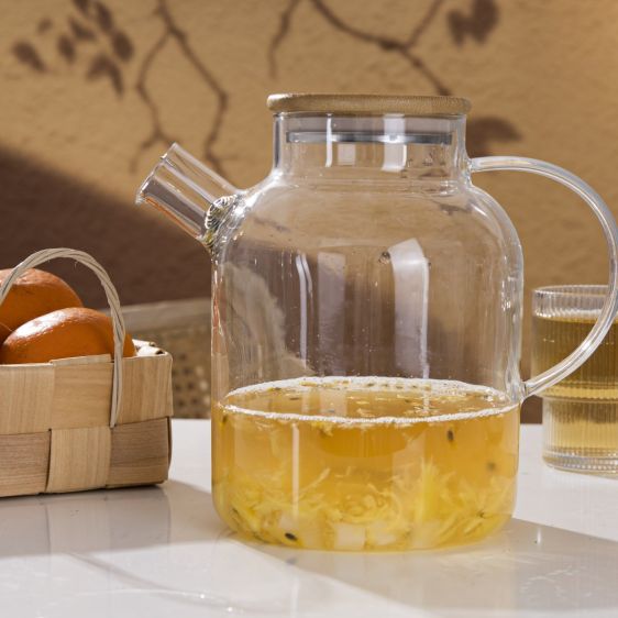 Glass Teapot with Bamboo Lid, 1.8L
