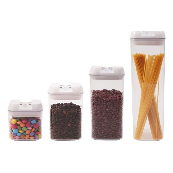 Square Flip Lock Sealed Plastic Jar