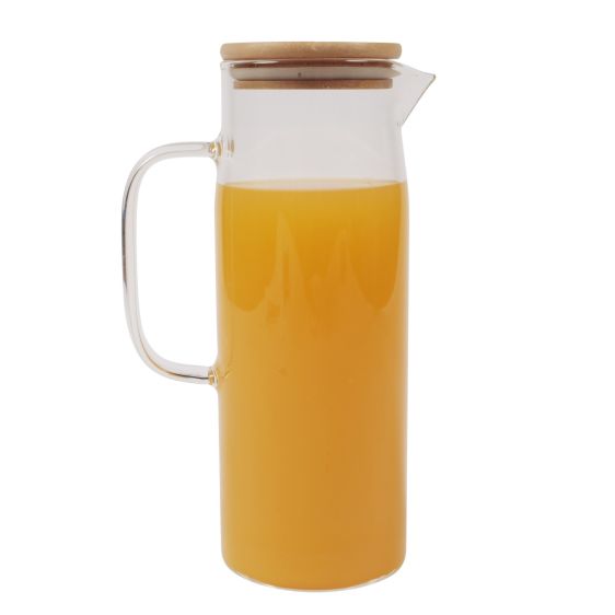 Oblong glass Jug with Bamboo Lid