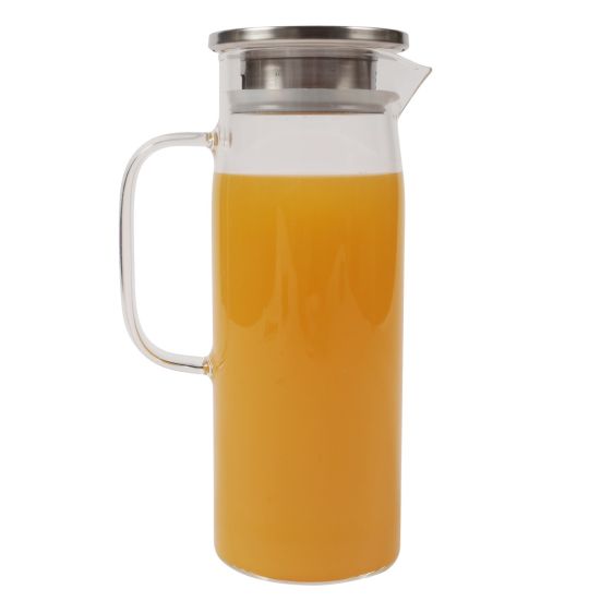 Oblong glass Jug with Stainless Steel Lid