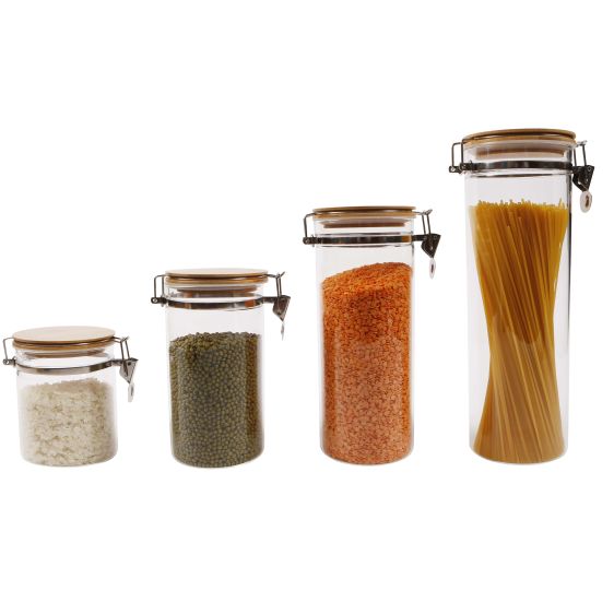 Clip Top Glass Jar with Bamboo Lid