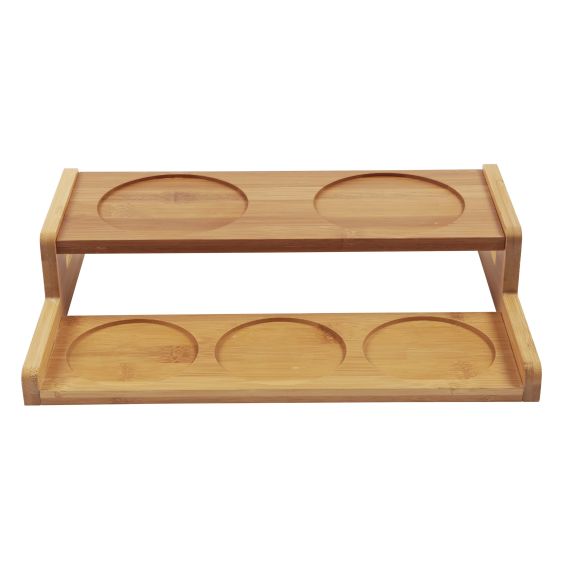 2-Tier Bamboo Shelf for 5 Jars