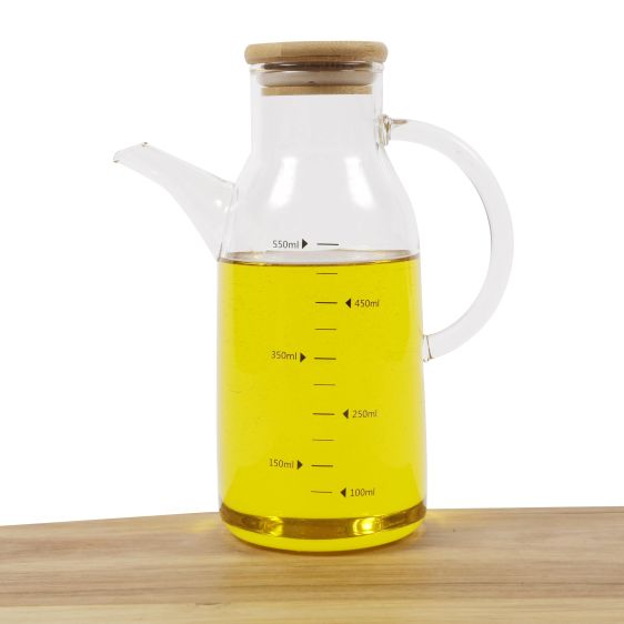 Olive Oil and Vinegar Dispenser with Bamboo Lid (550ml)