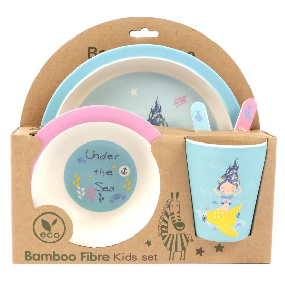Mermaid Kid's Bamboo Dinner Set - 5 Piece
