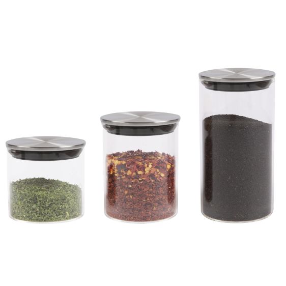 Set of 8 - 6.4 oz Glass Spice Jars with Shaker Fitment and Black