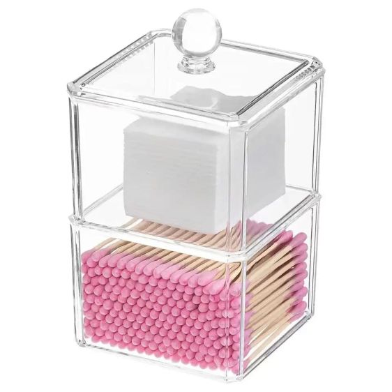 2 Tier Cotton Pad Holder Box 