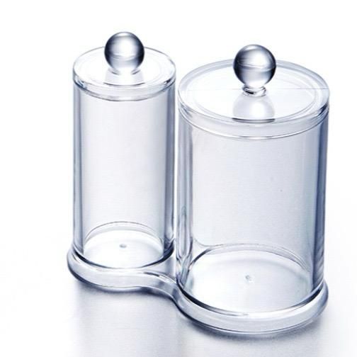 Round Twin Cosmetic Organizer – Cotton Bud & Pad Holder