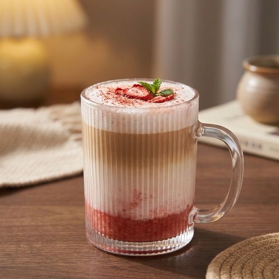 Vesta Ribbed Glass Tea & Coffee Mug