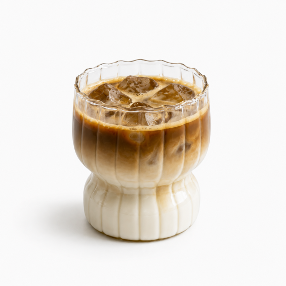 Ripple Wave Ribbed Glass Drinking Cup