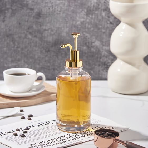 Glass Syrup Dispenser - Gold