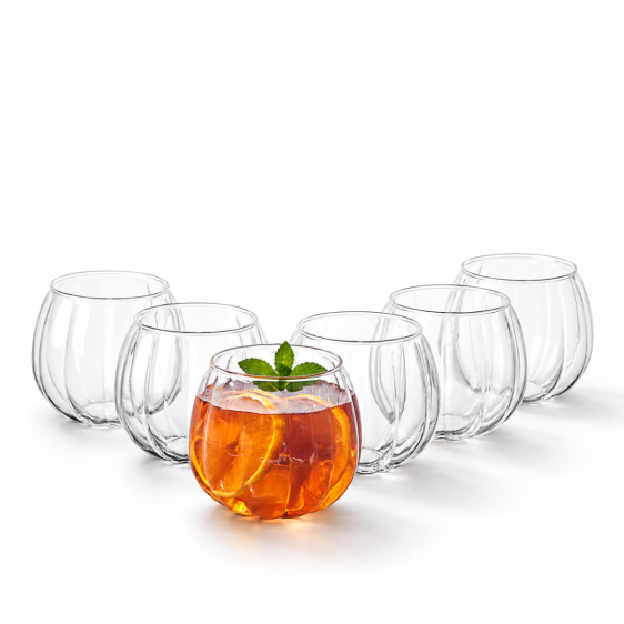 Set of 6 Pumpkin Tumbler Glasses