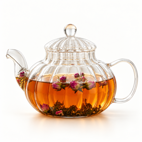 Striped Glass Teapot