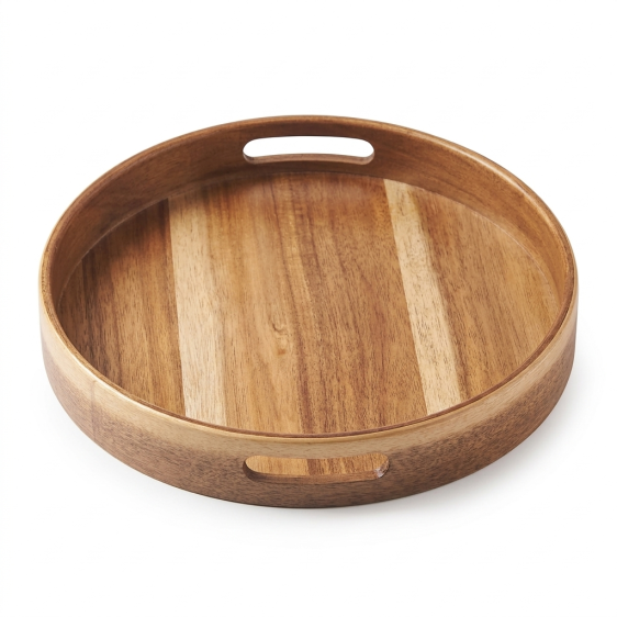 Round Acacia Tray