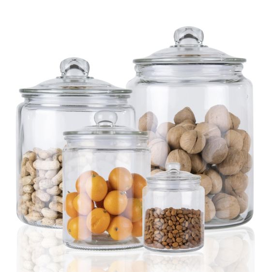 Glass Storage Jar with Airtight Glass Lid 