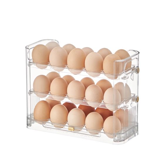 3-Tier Stackable Egg Organiser with Date Tracker for Fridge