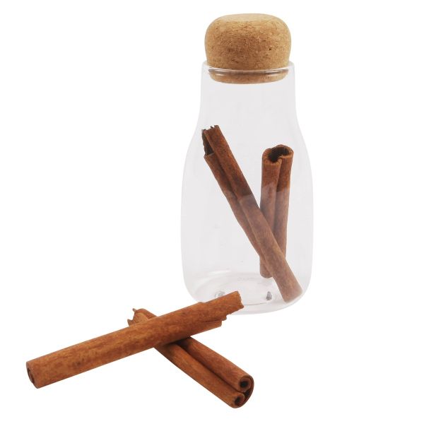ORNAMI Glass Food Jar With Cork Lid Carafe with Airtight Sealing Clear Canister Container For Kitchen Storage