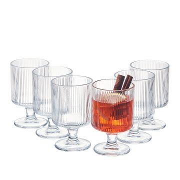 Set of 6 Striped Wine Glasses