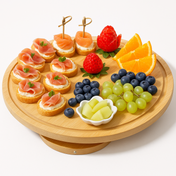 360-Degree Rotating Bamboo Lazy Susan