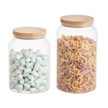 3L & 4L wide mouth bamboo lidded jars