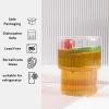 Ribbed Borosilicate Glass Cup for Drinks and Desserts 300ml