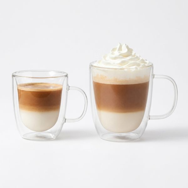 Eden & Willow double walled glass coffee mug with handle