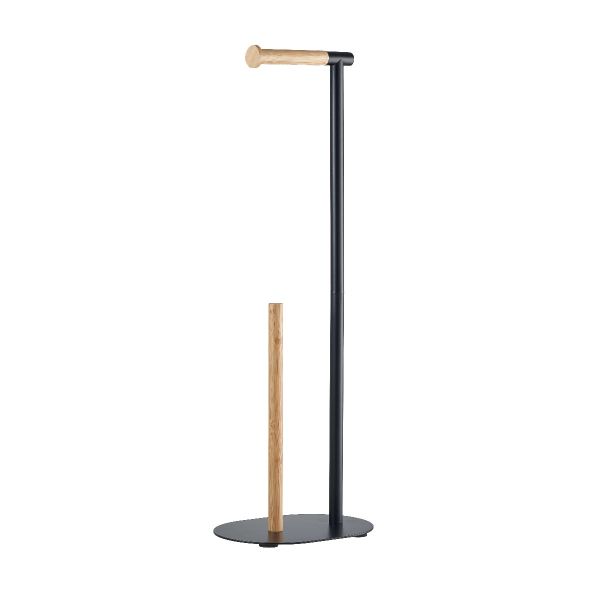 Bamboo and Metal Toilet Butler with Toilet Paper Holder, 66cm Height