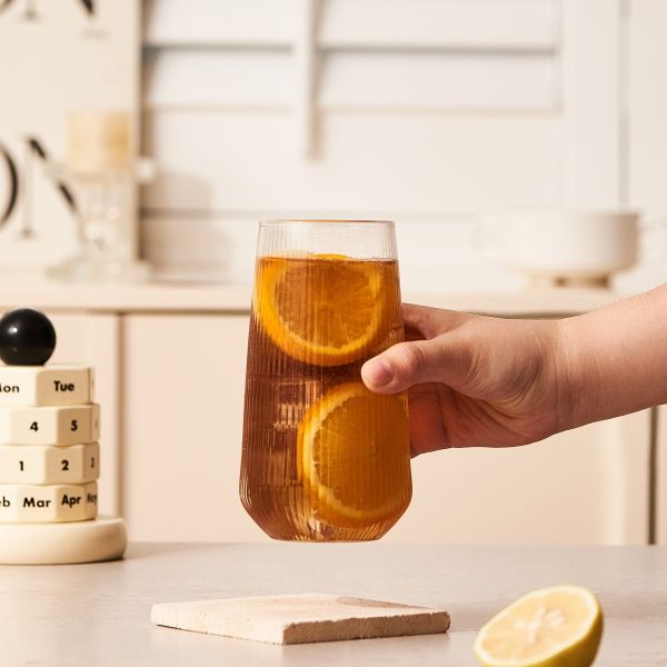 Striped Highball drinking cocktail borosilicate glasses