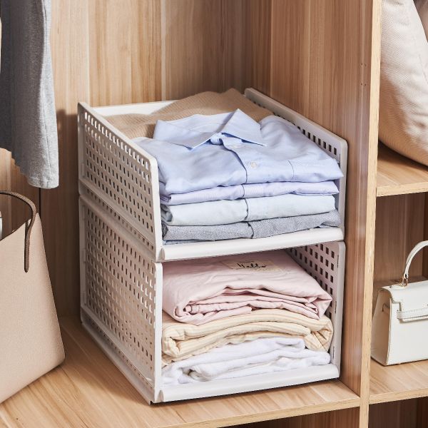 Wardrobe Storage Organiser, Plastic Storage Box Shelves