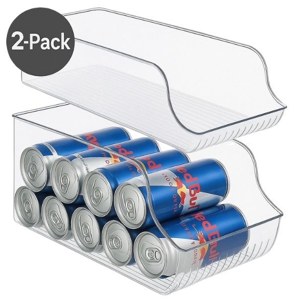2-Pack Stackable Can Fridge Dispenser Organiser for Kitchen Storage