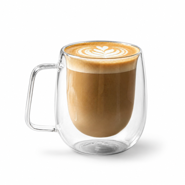 Elvano Double Walled Glass Coffee Cup