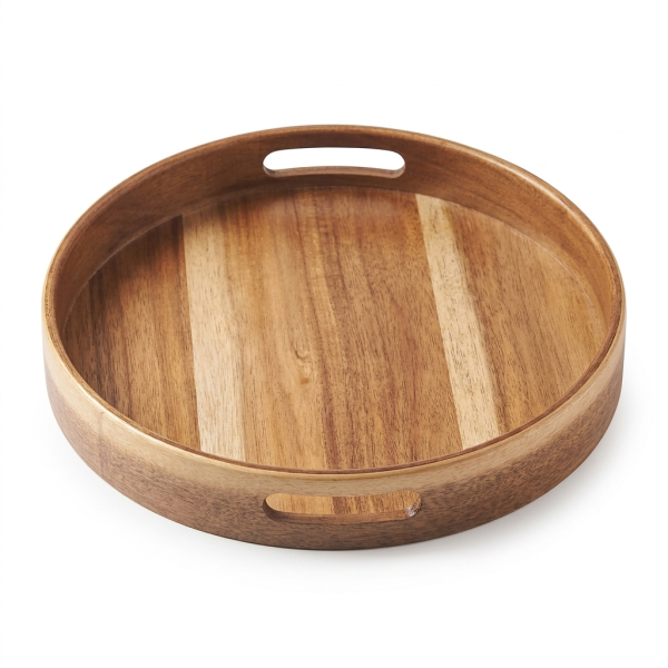 Round Acacia Tray