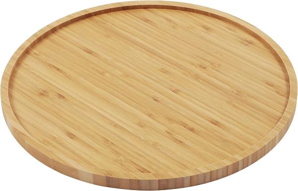 Round organising bamboo tray for candles, perfume bottles , tea time