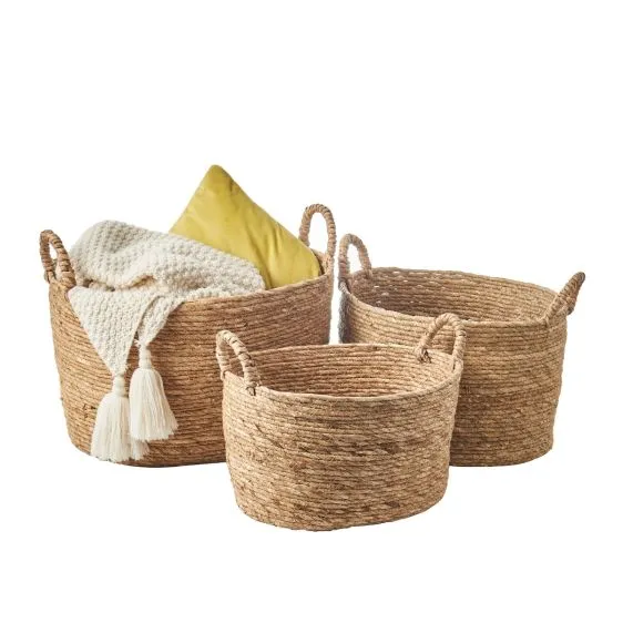Natural Straw Woven Storage Basket