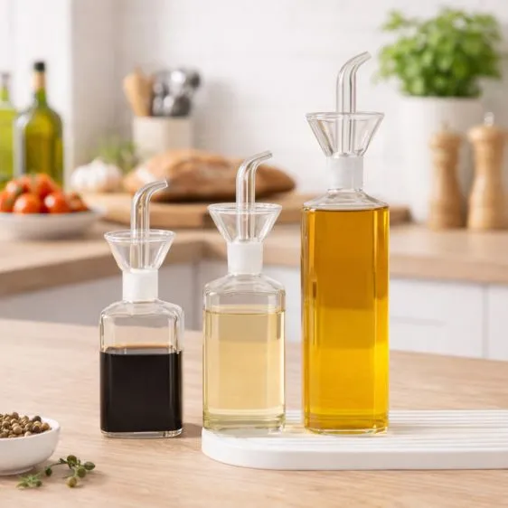 Glass Oil and Vinegar Cruet Bottle