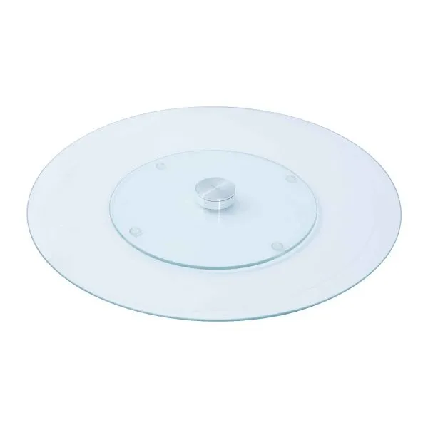 35cm rotating glass Lazy Susan with gourmet dish