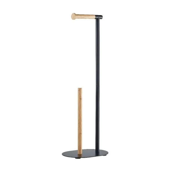 Bamboo and Metal Toilet Butler with Toilet Paper Holder, 66cm Height